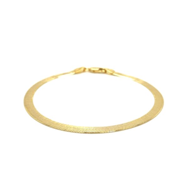 14k Yellow Gold Super Flex Herringbone Bracelet (3.80 mm) - Image 2