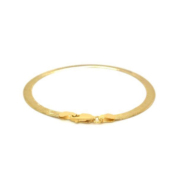 14k Yellow Gold Super Flex Herringbone Bracelet (3.80 mm) - Image 3