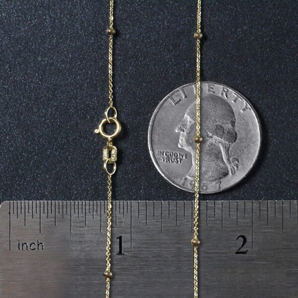 Bead Links Saturn Chain in 14k Yellow Gold (1.80 mm) - Image 5