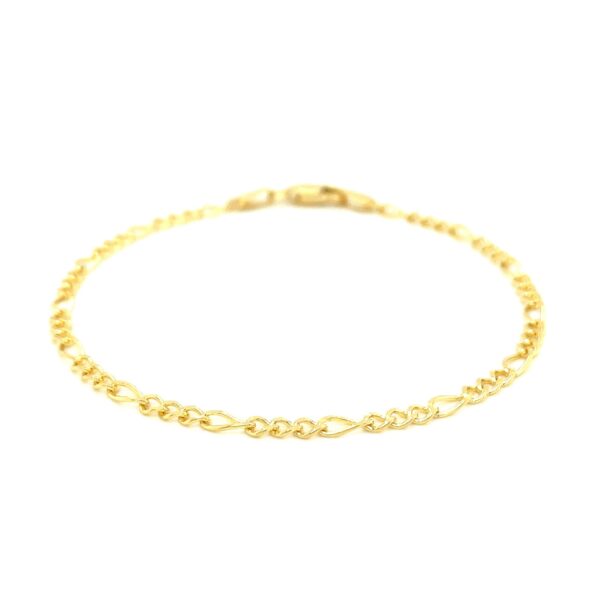 10k Yellow Gold Link Figaro Bracelet (2.60 mm) - Image 2