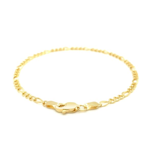 10k Yellow Gold Link Figaro Bracelet (2.60 mm) - Image 3