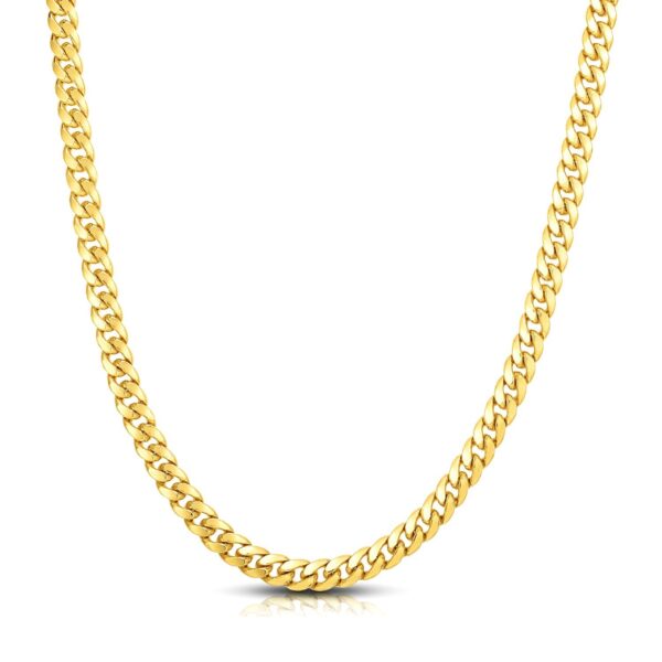 10k Yellow Gold Classic Miami Cuban Solid Chain (7.10 mm) - Image 2
