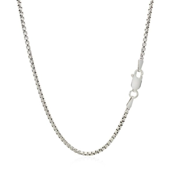 Sterling Silver Rhodium Plated Round Box Chain (1.80 mm) - Image 3