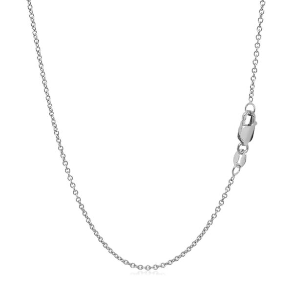 14k White Gold Round Cable Link Chain (1.30 mm) - Image 3