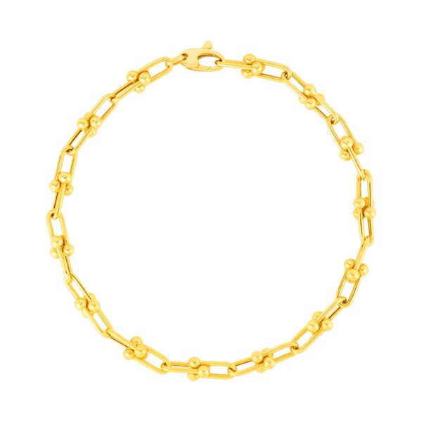 14k Yellow Gold 7 1/2 inch Jax Chain Bracelet (3.00 mm) - Image 2