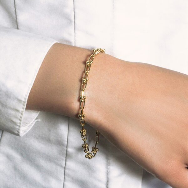 14k Yellow Gold 7 1/2 inch Jax Chain Bracelet (3.00 mm) - Image 3