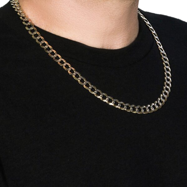 10 mm 14k Two Tone Gold Pave Curb Chain (9.70 mm) - Image 4