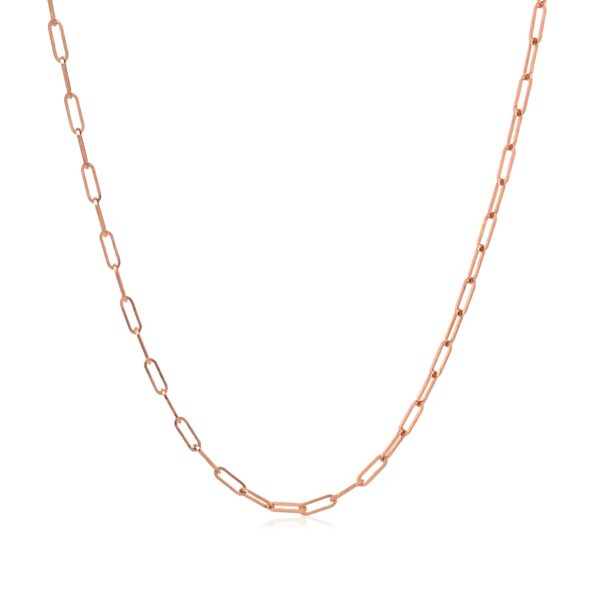 14K Rose Gold Fine Paperclip Chain (1.50 mm) - Image 2