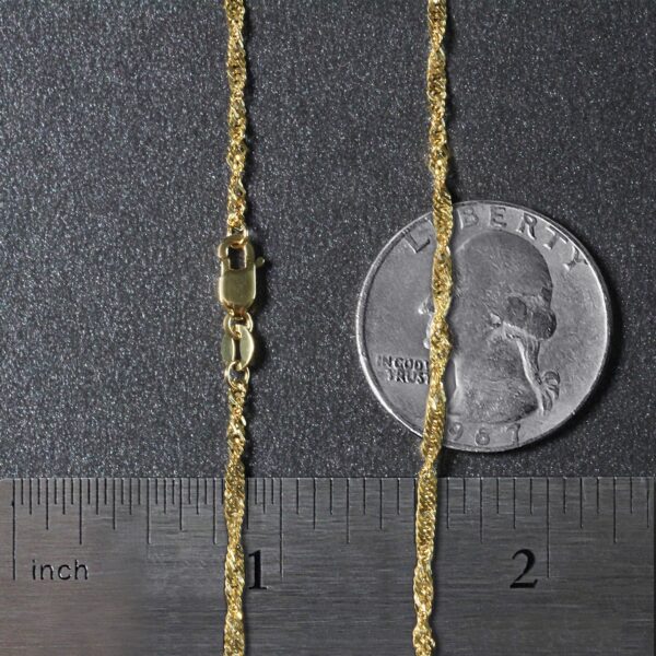 14k Yellow Gold Singapore Chain (1.80 mm) - Image 5