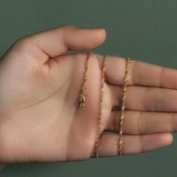 14k Yellow Gold Singapore Chain (1.80 mm) - Image 6