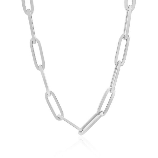 14K White Gold Wide Paperclip Chain (6.10 mm) - Image 2