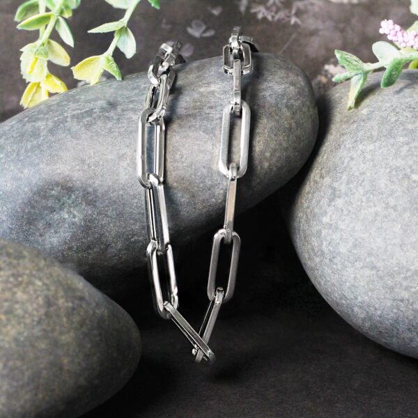 14K White Gold Wide Paperclip Chain (6.10 mm) - Image 4
