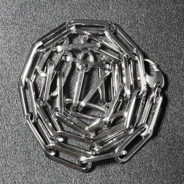 14K White Gold Wide Paperclip Chain (6.10 mm) - Image 6