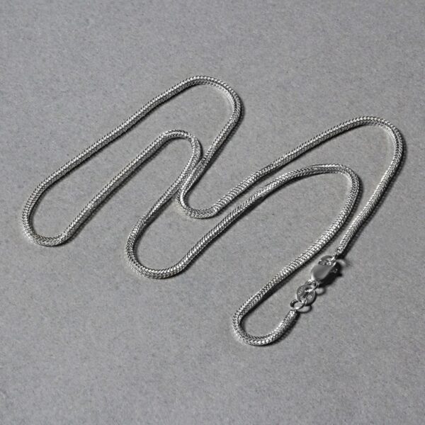 14k White Gold Foxtail Chain (1.00 mm) - Image 6