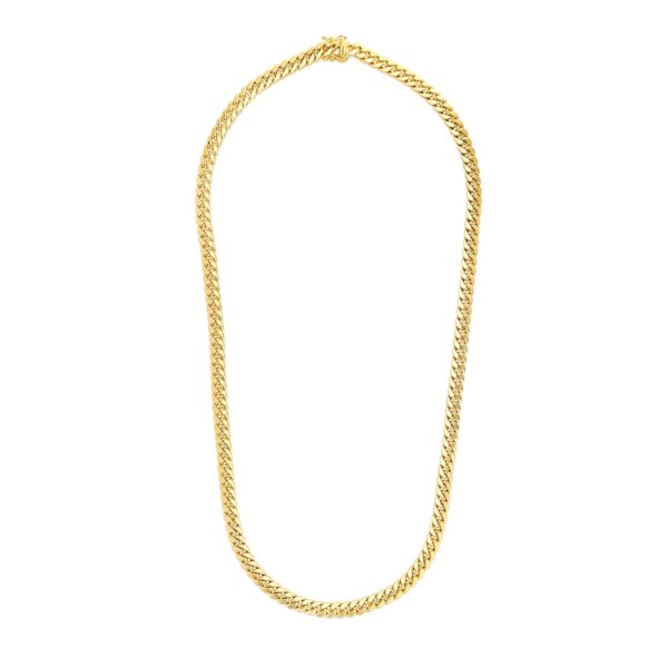 14k Yellow Gold Semi Solid Miami Cuban Chain (6.60 mm) - Image 5