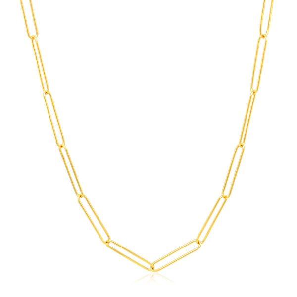 14k Yellow Gold Wire Paperclip Chain (2.7 mm) - Image 2