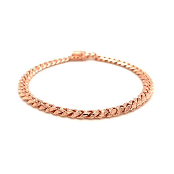 14k Rose Gold Classic Miami Cuban Solid Bracelet (6.10 mm) - Image 2