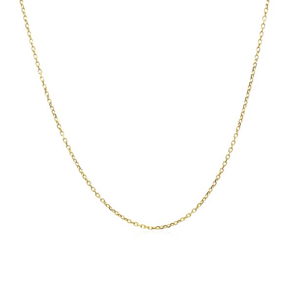 14k Yellow Gold Diamond Cut Cable Link Chain (0.87 mm) - Image 2