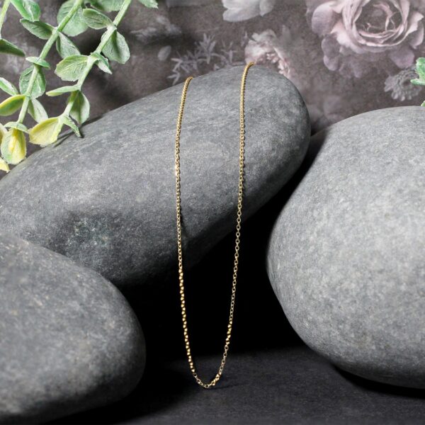 14k Yellow Gold Diamond Cut Cable Link Chain (0.87 mm) - Image 4