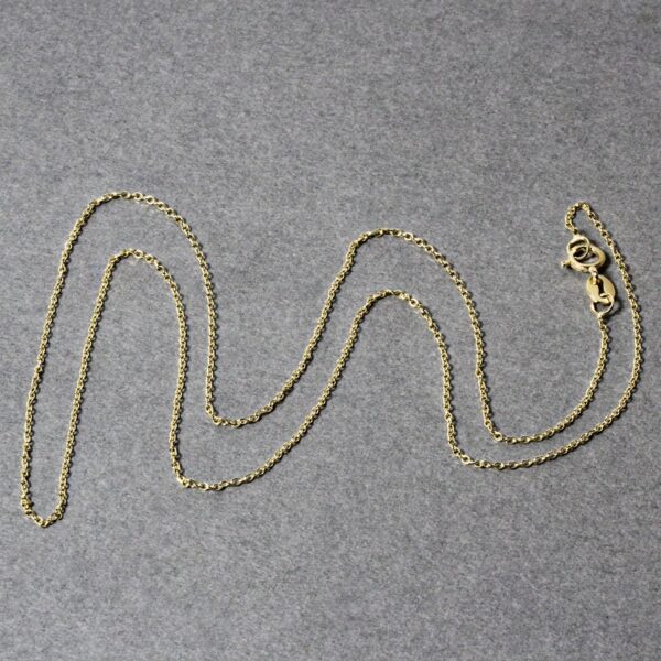 14k Yellow Gold Diamond Cut Cable Link Chain (0.87 mm) - Image 5