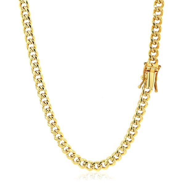14k Yellow Gold Semi Solid Miami Cuban Chain (4.50 mm) - Image 6