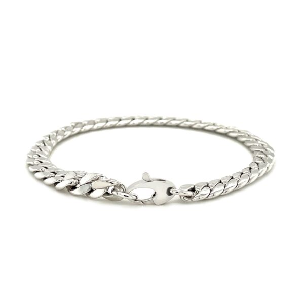 14K White Gold Cuban Link Bracelet (5.90 mm) - Image 3