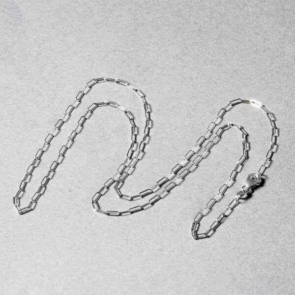 14K White Gold Fine Paperclip Chain (1.50 mm) - Image 5