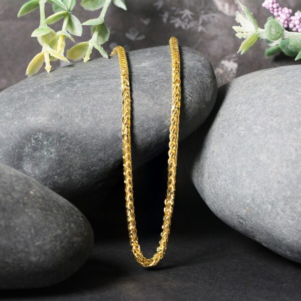 14k Yellow Gold Lite Diamond Cut Round Franco Chain (2.70 mm) - Image 4