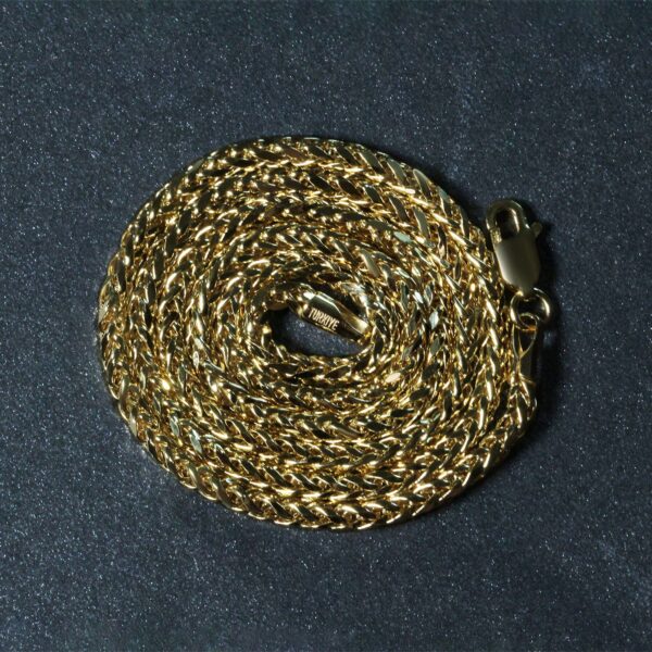 14k Yellow Gold Lite Diamond Cut Round Franco Chain (2.70 mm) - Image 6