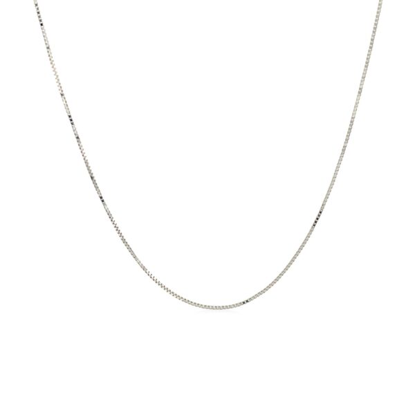 14k White Gold Classic Box Chain (0.45 mm) - Image 2