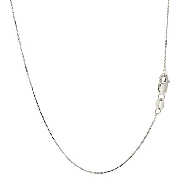 14k White Gold Classic Box Chain (0.45 mm) - Image 3