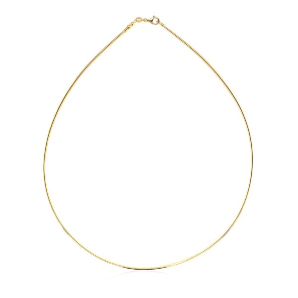 14k Yellow Gold Necklace in a Round Omega Chain Style - Image 2