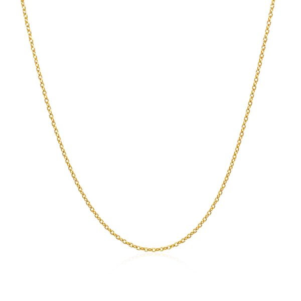 14k Yellow Gold Oval Cable Link Chain (0.97 mm) - Image 2