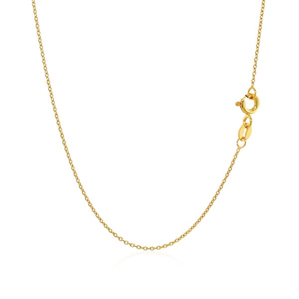 14k Yellow Gold Oval Cable Link Chain (0.97 mm) - Image 3