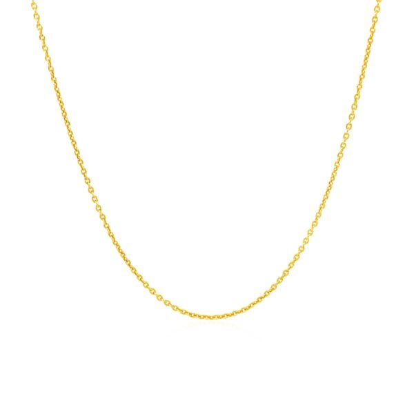 14k Yellow Gold Round Cable Link Chain (1.1 mm) - Image 2