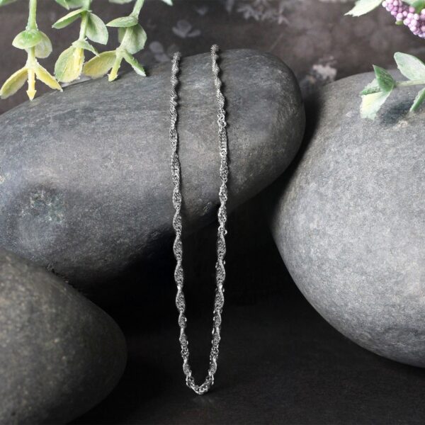 14k White Gold Singapore Chain (1.80 mm) - Image 2