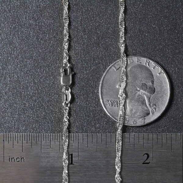 14k White Gold Singapore Chain (1.80 mm) - Image 5
