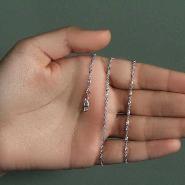 14k White Gold Singapore Chain (1.80 mm) - Image 6