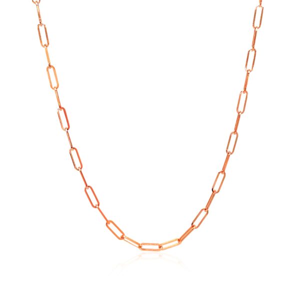 14K Rose Gold Delicate Paperclip Chain (2.10 mm) - Image 2