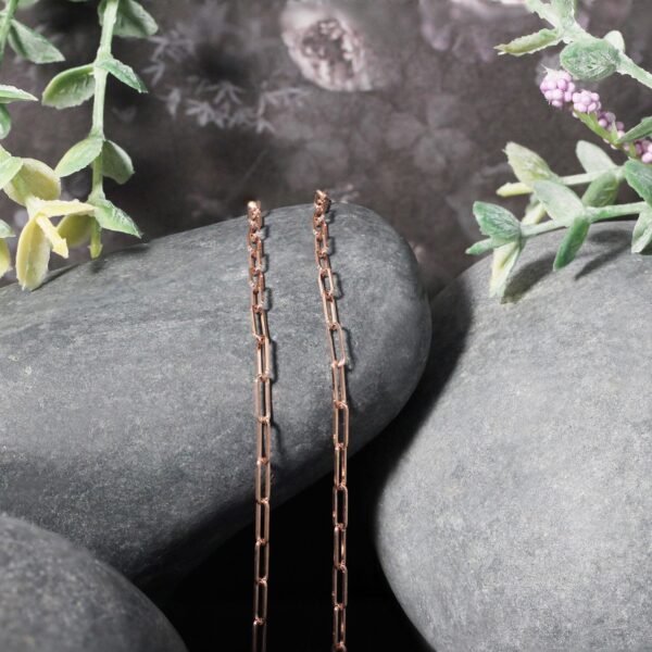 14K Rose Gold Delicate Paperclip Chain (2.10 mm) - Image 4