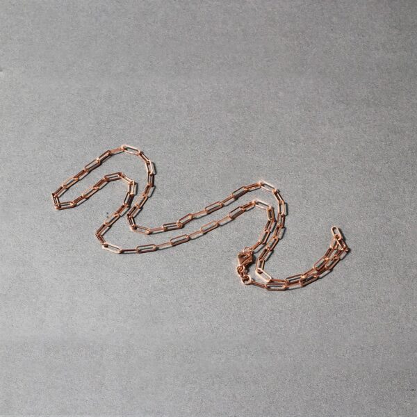 14K Rose Gold Delicate Paperclip Chain (2.10 mm) - Image 5