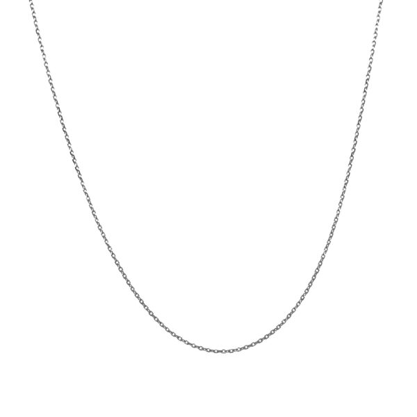 14k White Gold Diamond Cut Cable Link Chain (0.68 mm) - Image 2