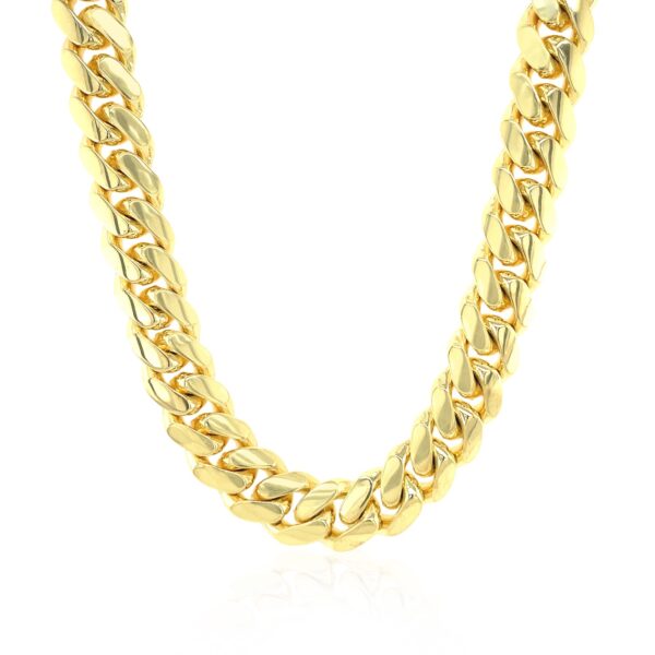 14k Yellow Gold Classic Miami Cuban Solid Chain (9.20 mm) - Image 5