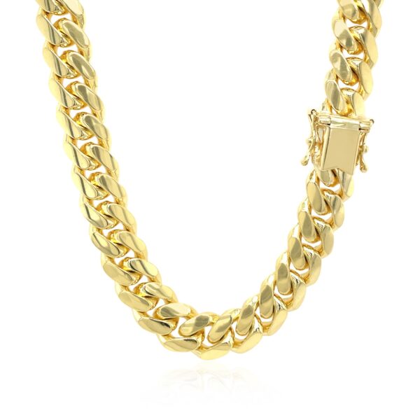 14k Yellow Gold Classic Miami Cuban Solid Chain (9.20 mm) - Image 6