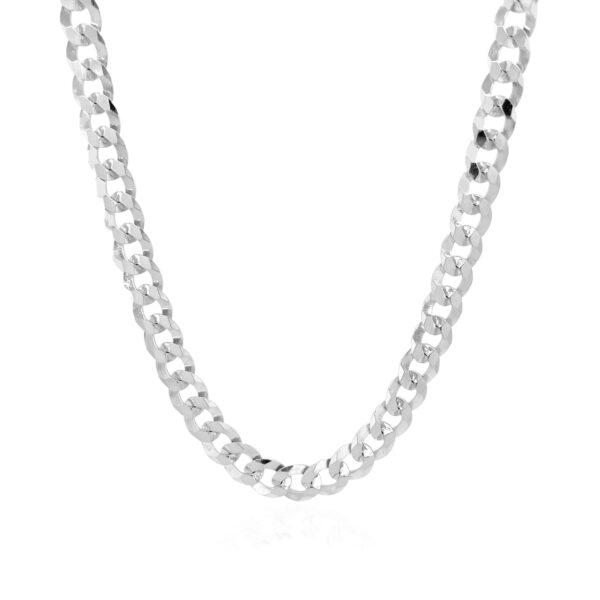 Rhodium Plated Sterling Silver Curb Style Chain (5.50 mm) - Image 2