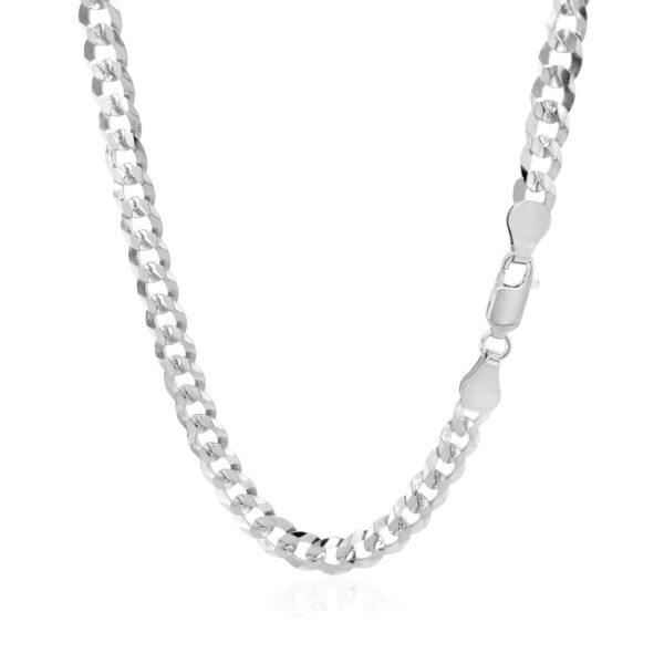 Rhodium Plated Sterling Silver Curb Style Chain (5.50 mm) - Image 3