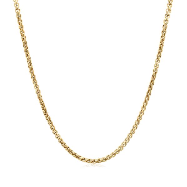 14k Yellow Gold Solid Round Box Chain (1.6 mm) - Image 2