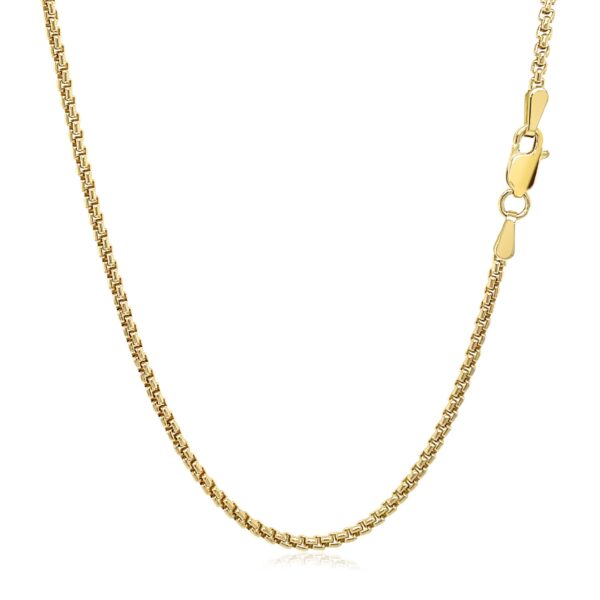 14k Yellow Gold Solid Round Box Chain (1.6 mm) - Image 3