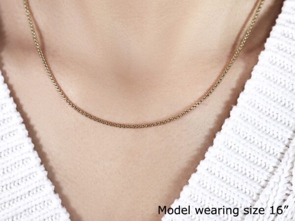 14k Yellow Gold Solid Round Box Chain (1.6 mm) - Image 4