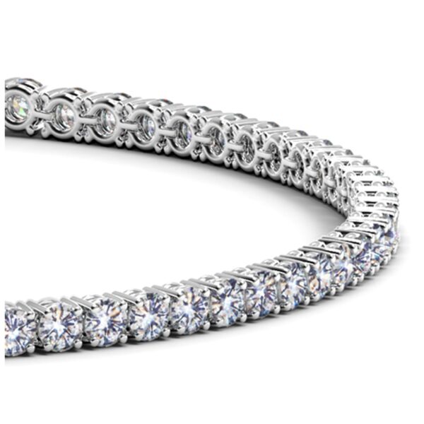 14k White Gold Round Diamond Tennis Bracelet (3 cttw) - Image 2